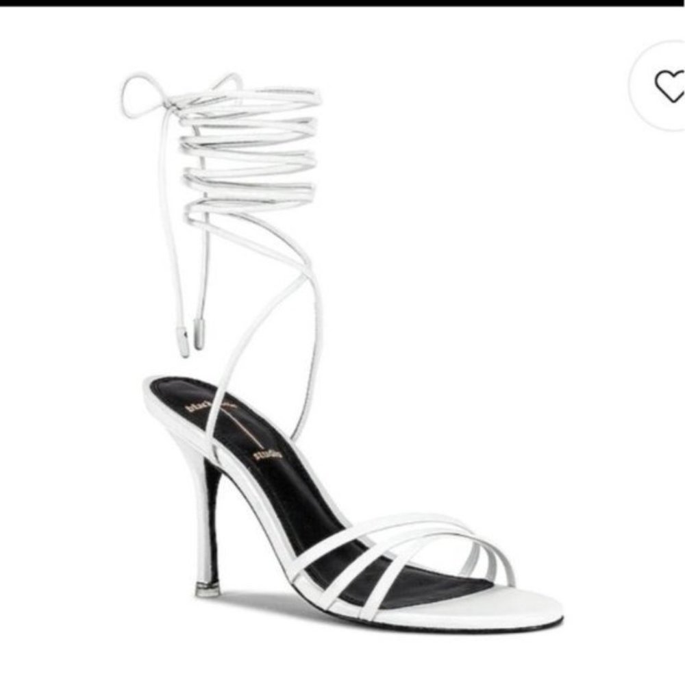 Black Suede Studios Leandra Sandal in White